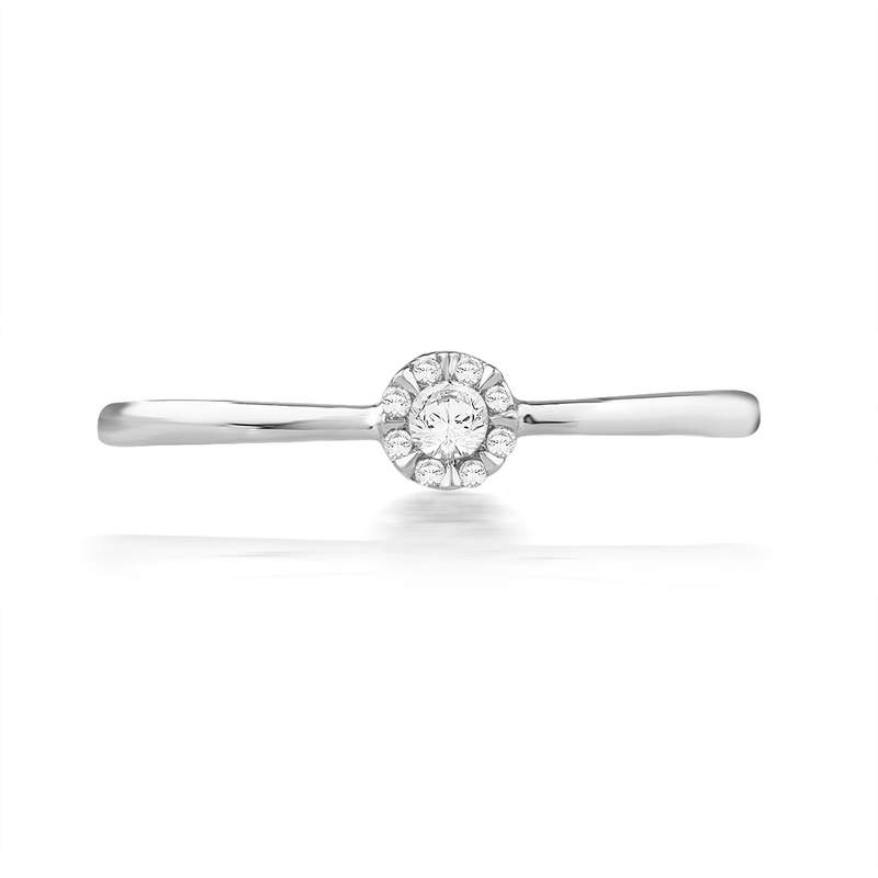 Bague or 750 blanc diamants - vue 4