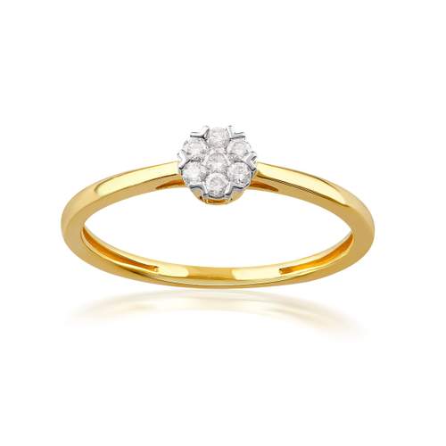 Ring gold 750 2 tone diamonds