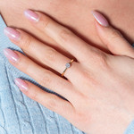 Bague or 750 2 tons diamants - vue porté 1