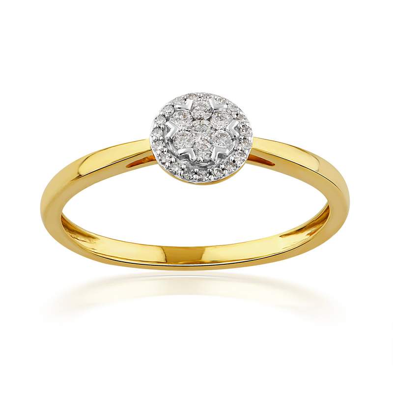 Bague or 750 jaune diamants - vue 1