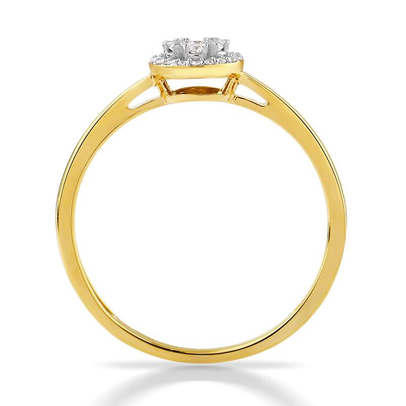Bague or 750 jaune diamants - vue 2