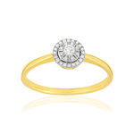 Bague or 750 jaune diamants - vue 1
