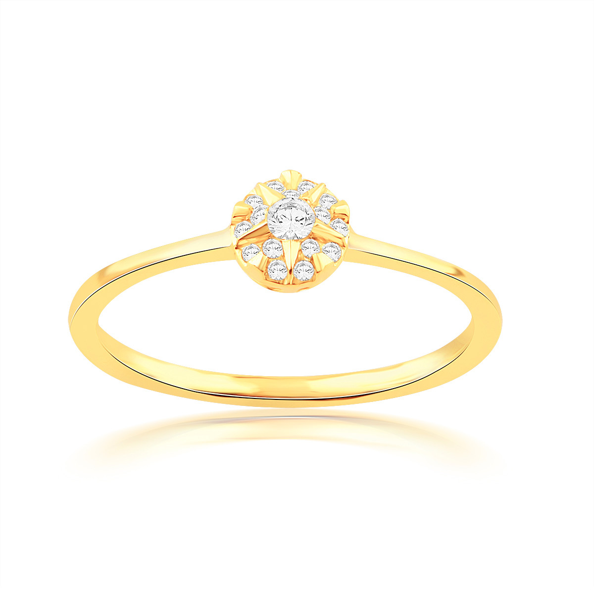 Bague or 750 jaune diamants