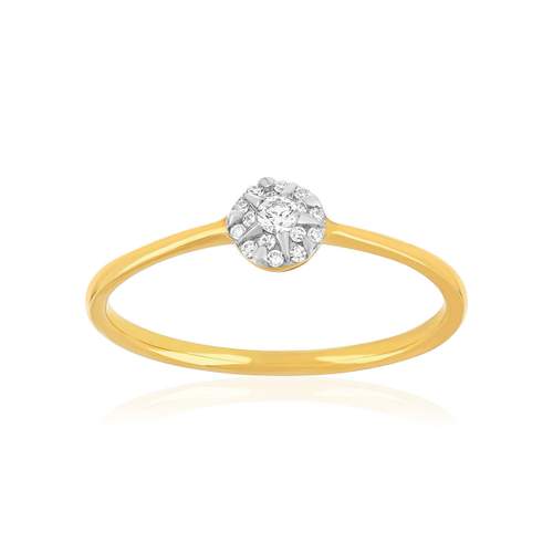 Bague or 750 jaune diamants