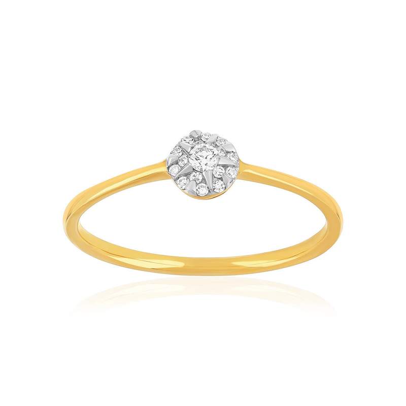 Bague or 750 jaune diamants - vue 1