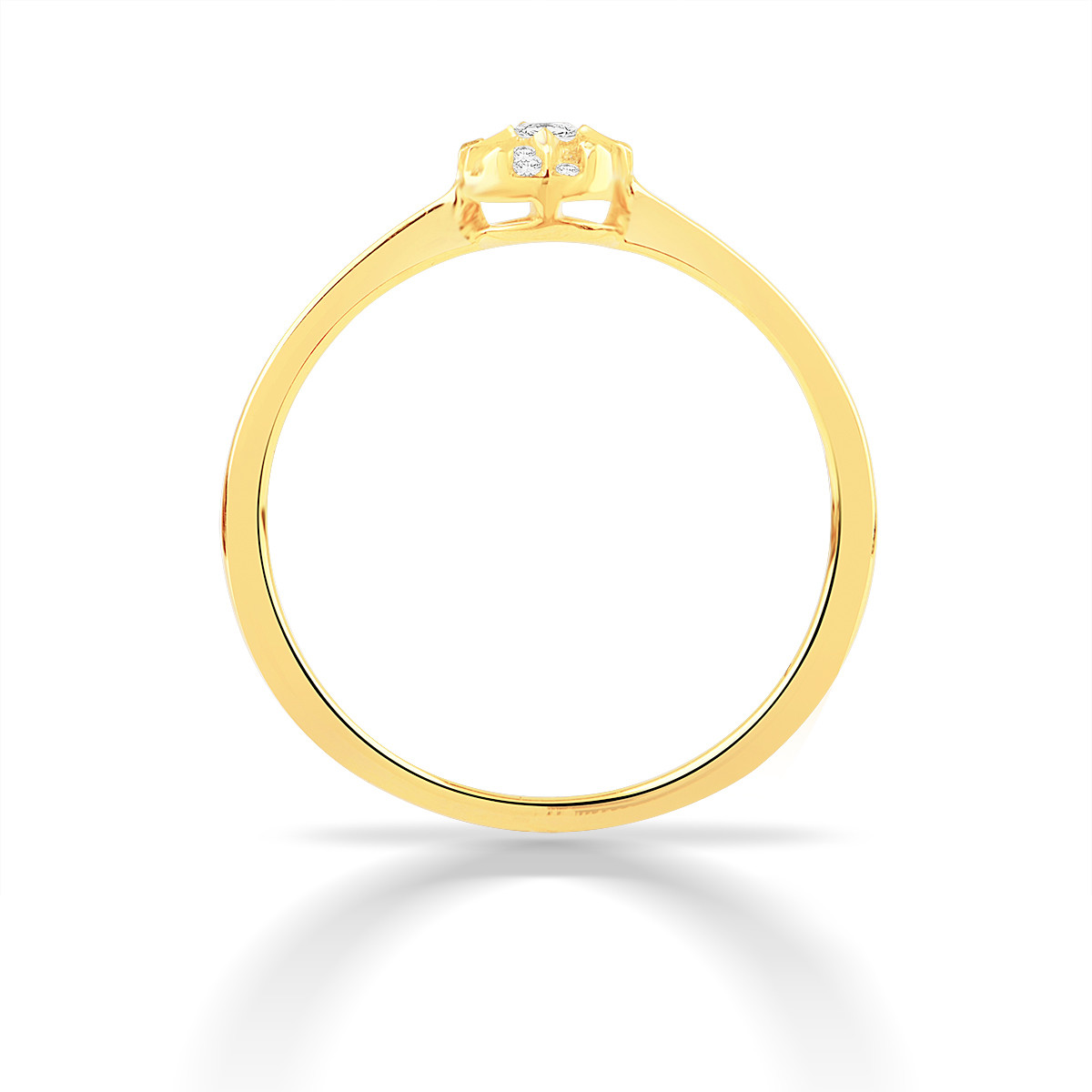 Bague or 750 jaune diamants - vue 2