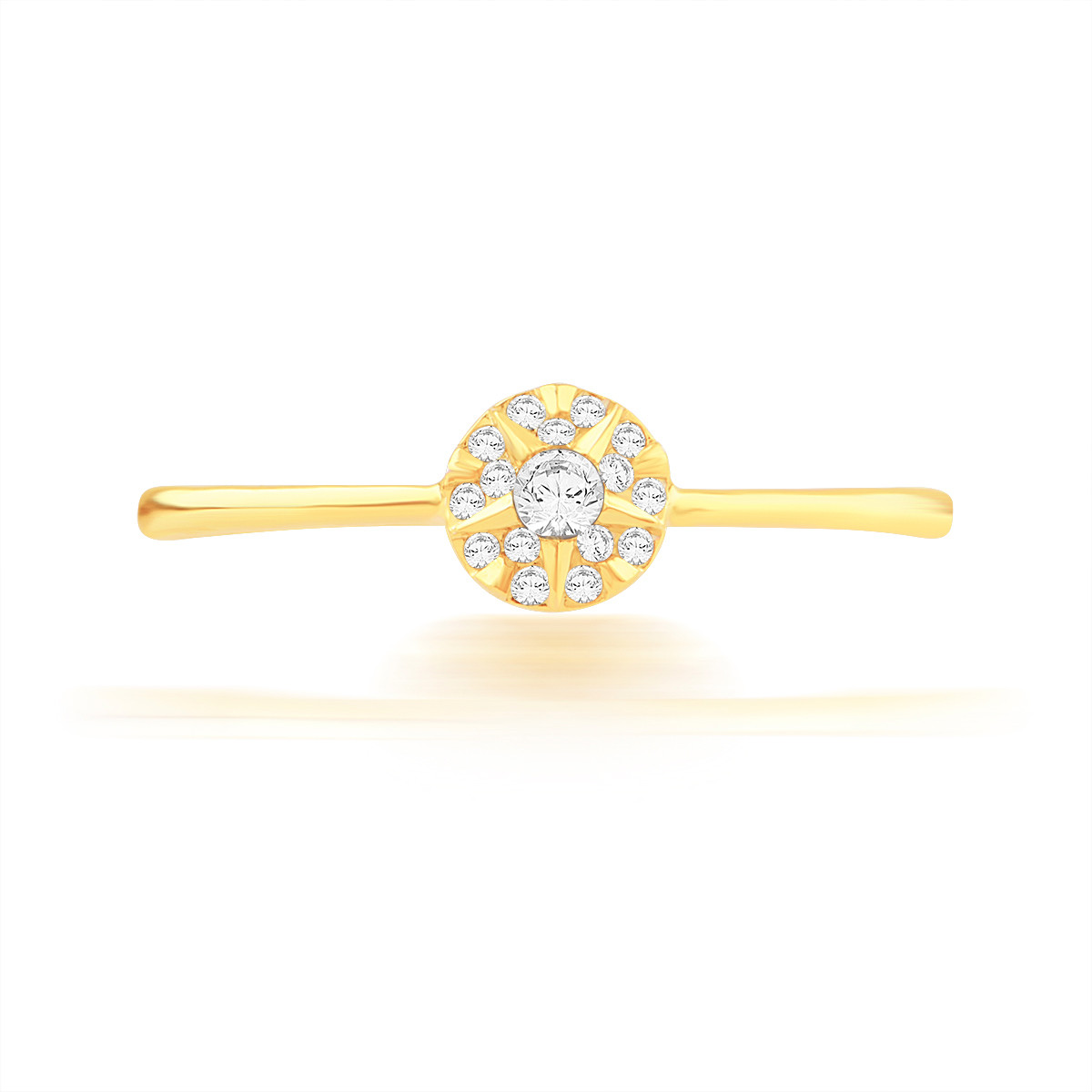 Bague or 750 jaune diamants - vue 3