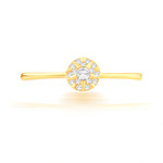 Bague or 750 jaune diamants - vue 3