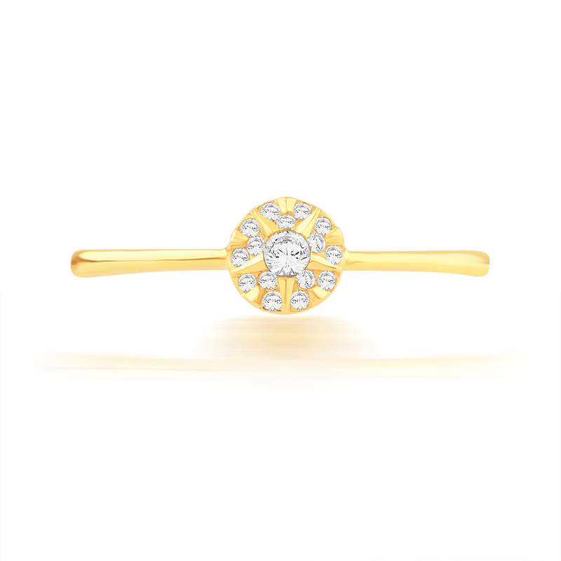 Bague or 750 jaune diamants - vue 3