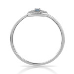 Bague or 750 blanc diamants topaze london blue traitée - vue D2