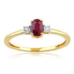 Bague or 750 2 tons diamants et rubis - vue 1