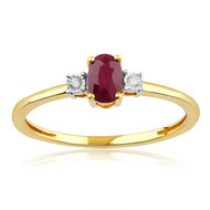 Bague or 750 2 tons diamants et rubis