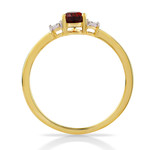 Gold ring 750 yellow garnet and diamonds - D2 view