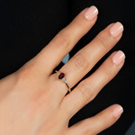 Ring gold 750 yellow garnet and diamonds - view worn 1