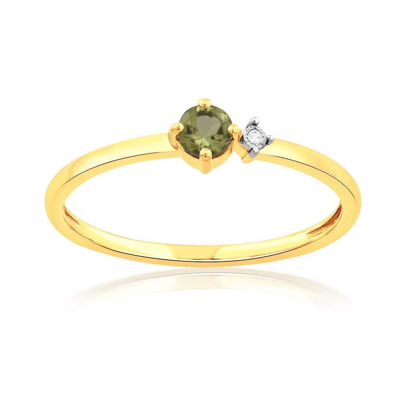 Bague or 750 jaune diamants - vue 1