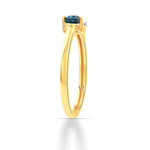 750 yellow gold ring with diamonds and treated London Blue topaz - view D1