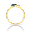 750 yellow gold ring with diamonds and treated London Blue topaz - VD2 view