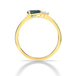 750 yellow gold ring with diamonds and treated London Blue topaz - view D2