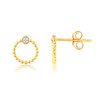 Boucles d'oreilles or 750 jaune diamants - vue V1