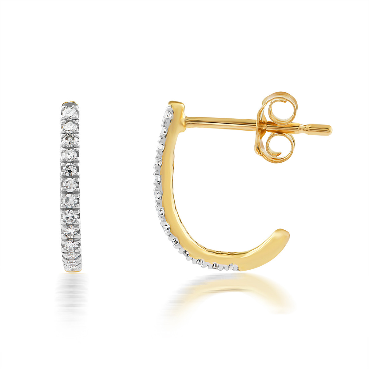 Boucles d'oreilles or 750 2 tons diamants