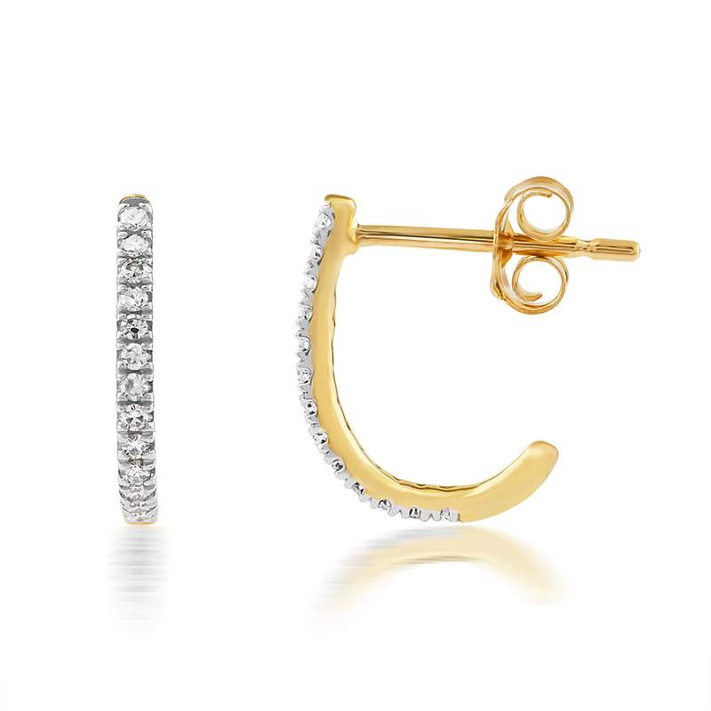 Boucles d'oreilles or 750 2 tons diamants - vue 1