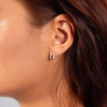 Earrings gold 750 white diamonds - view worn 1
