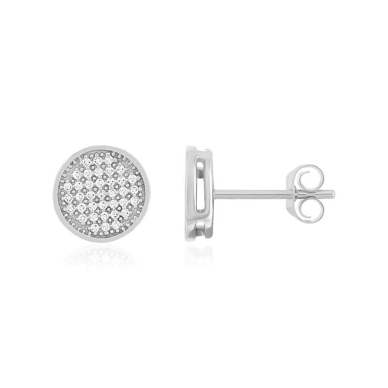 Boucles d'oreilles or 750 blanc diamants - vue 1