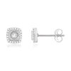 Boucles d'oreilles or 750 blanc diamants - vue V1