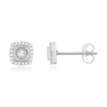 Boucles d'oreilles or 750 blanc diamants - vue 1
