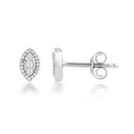 Boucles d'oreilles or 750 blanc diamants - vue 1