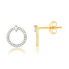 Boucles d'oreilles or 750 2 tons diamants - vue V1