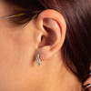 Boucles d'oreilles or 750 2 tons diamants - vue Vporté 1