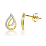 Boucles d'oreilles or 750 2 tons diamants - vue 1