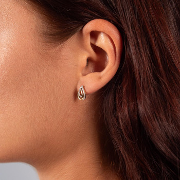 Boucles d'oreilles or 750 2 tons diamants