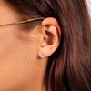 Boucles d'oreilles or 750 blanc diamants - vue Vporté 1