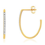 Boucles d'oreilles or 750 2 tons diamants - vue 1