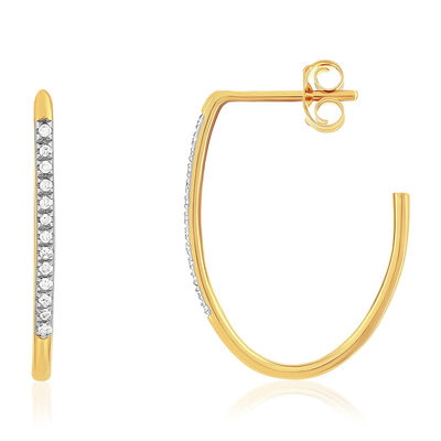 Boucles d'oreilles or 750 2 tons diamants - vue 1