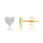 Boucles d'oreilles or 750 2 tons diamants - vue 1