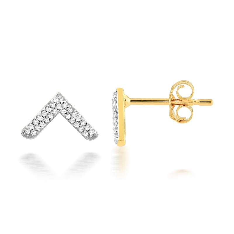 Boucles d'oreilles or 750 2 tons diamants - vue 1