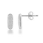 Boucles d'oreilles or 750 blanc diamants - vue 1