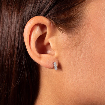 Boucles d'oreilles or 750 blanc diamants