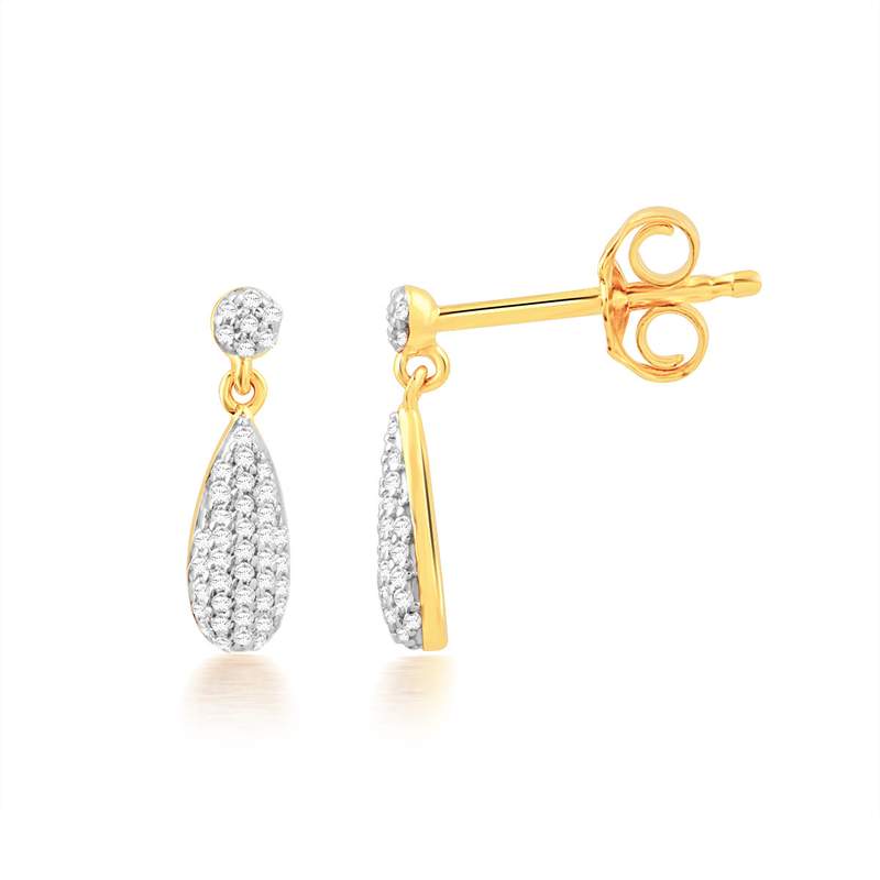 Boucles d'oreilles or 750 2 tons diamants - vue 1