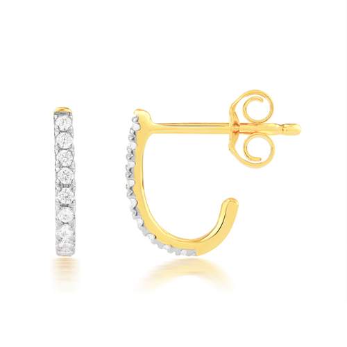 Boucles d'oreilles or 750 2 tons diamants