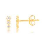 Boucles d'oreilles or 750 2 tons diamants - vue 1