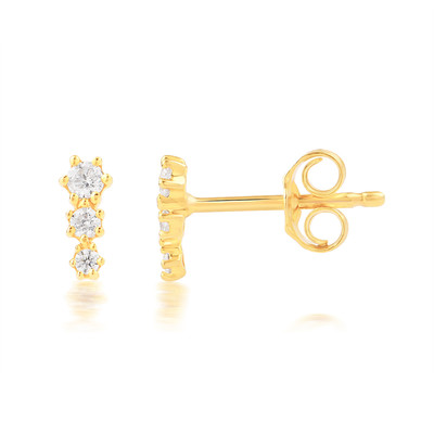Boucles d'oreilles or 750 2 tons diamants - vue 1