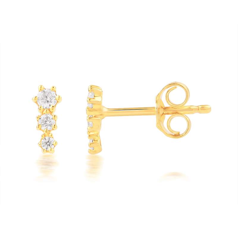 Boucles d'oreilles or 750 2 tons diamants - vue 1