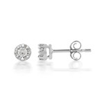 Boucles d'oreilles or 750 blanc diamants - vue 1