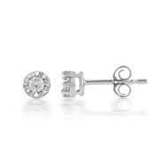 Boucles d'oreilles or 750 blanc diamants