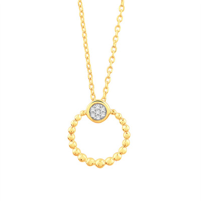 Necklace gold 750 2 tone diamonds 42cm