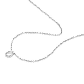 Collier or 750 blanc diamants 45cm